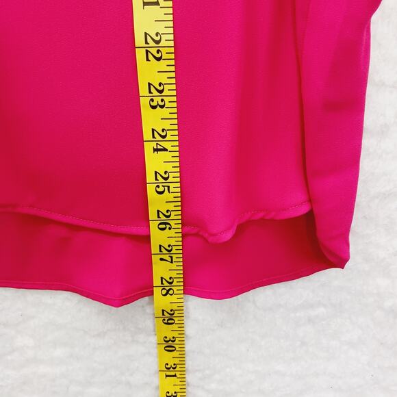 Blouse Rose Red Ruffle Sleeve Romantic Coquette Office Siren Glam Luxe Size XL - Picture 5 of 9